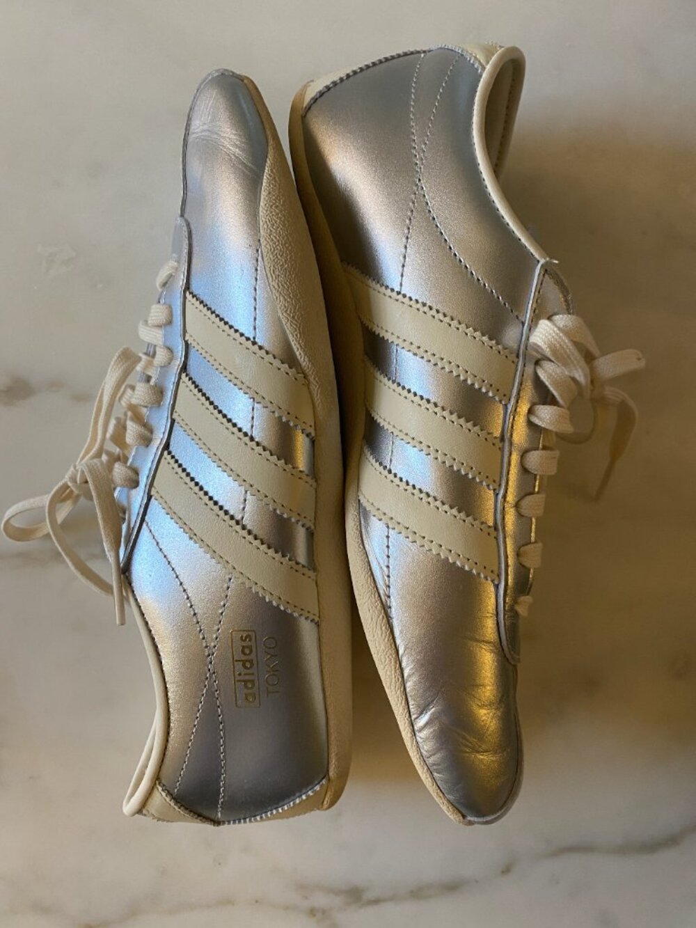 Adidas Tokyo Silver Metallic Cream White Women's Shoes Size 9